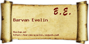 Barvan Evelin névjegykártya